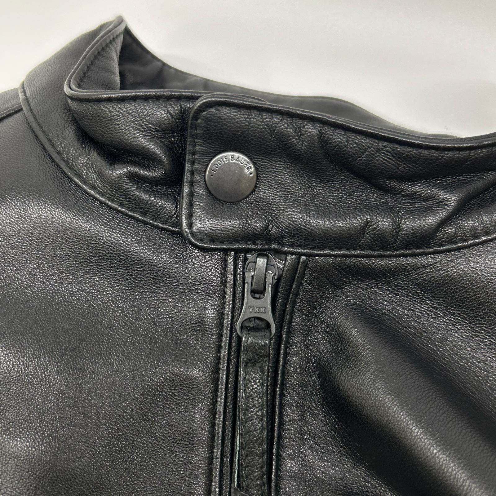 Eddie Bauer 艾迪·鲍尔 黑色 绵羊皮 单排扣机车夹克 夹克