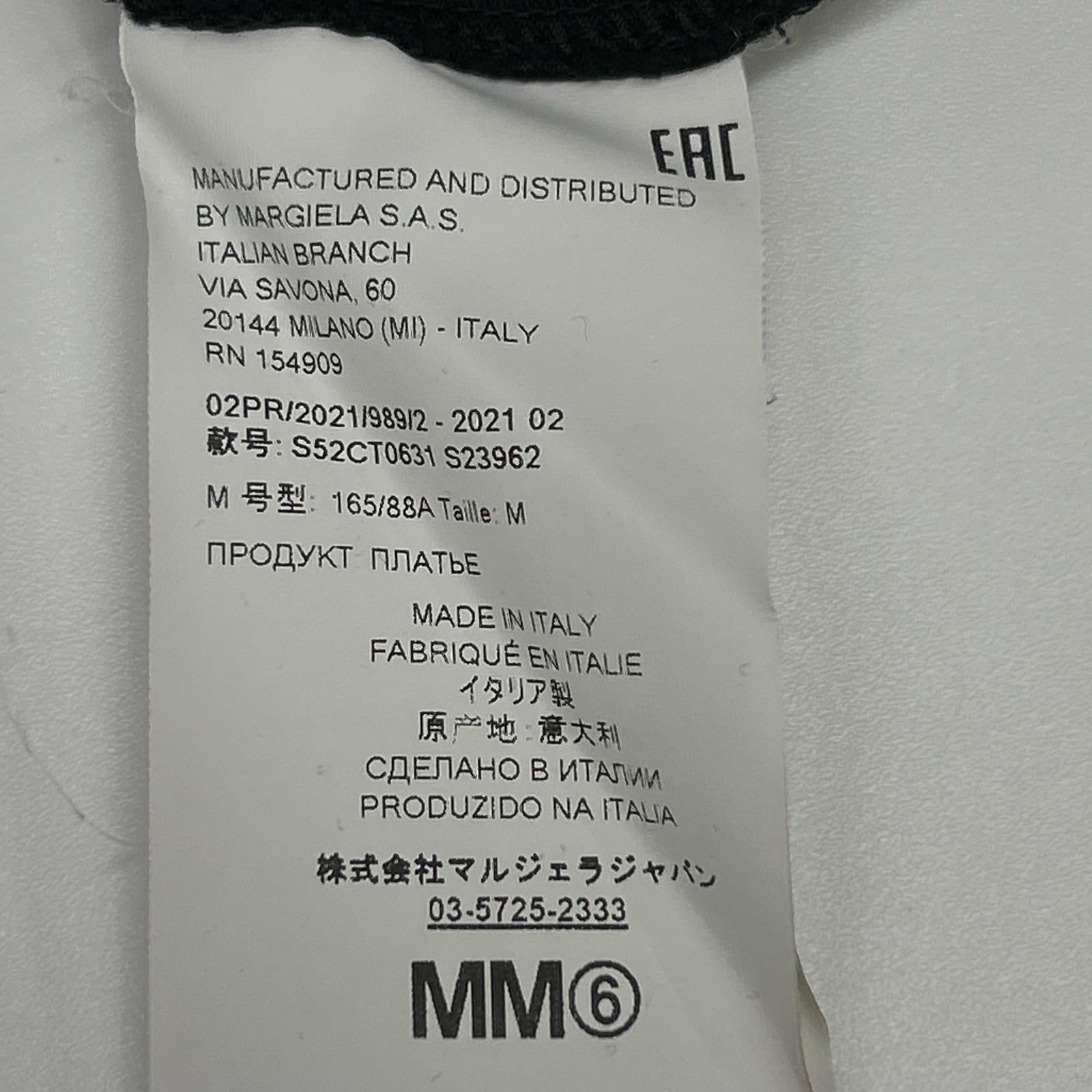 MM6 エムエムシックス S52CT0631 ブラック イーグルプリント レイヤード カットソーワンピース トップス