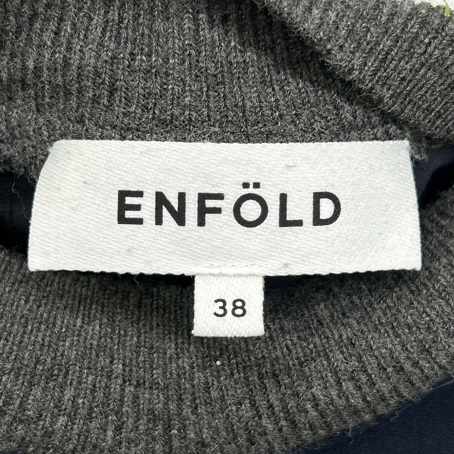 ENFOLD エンフォルド 300GA230-1400 ネイビー×グレー KNIT-LAYERED PULLOVER トップス