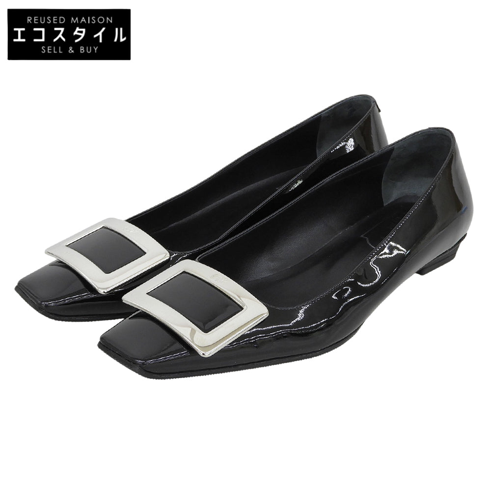 RogerVivier ロジェヴィヴィエ ベル ヴィヴィエ パンプス シューズ レディース パテントレザー ブラック 38 シューズ