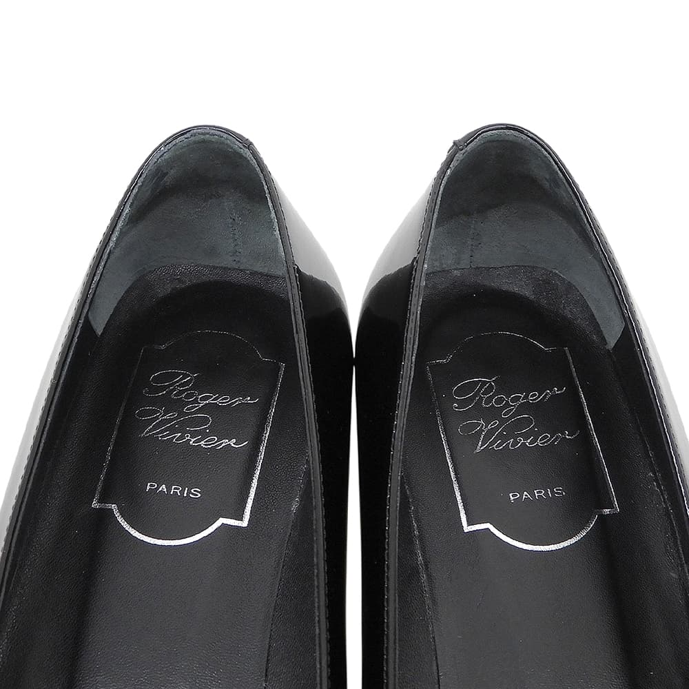Roger Vivier ロジェヴィヴィエ ベル ヴィヴィエ パンプス シューズ レディース パテントレザー ブラック 38 シューズ