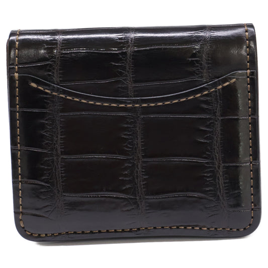 Tigers Brothers bespoke SP-PALM/SP Palm crocodile x Buttero bi-fold mini wallet coin case for men