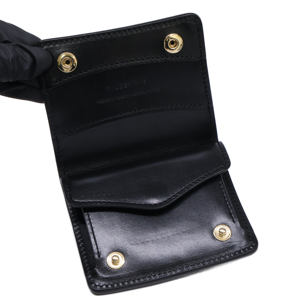 WILDSWANS ワイルドスワンズ Walkersシリーズ CSS-KF-003/2024LIZARD ブラック リングマークリザード×サドルプルアップ 二つ折りミニ財布 二つ折り財布（小銭入れあり）