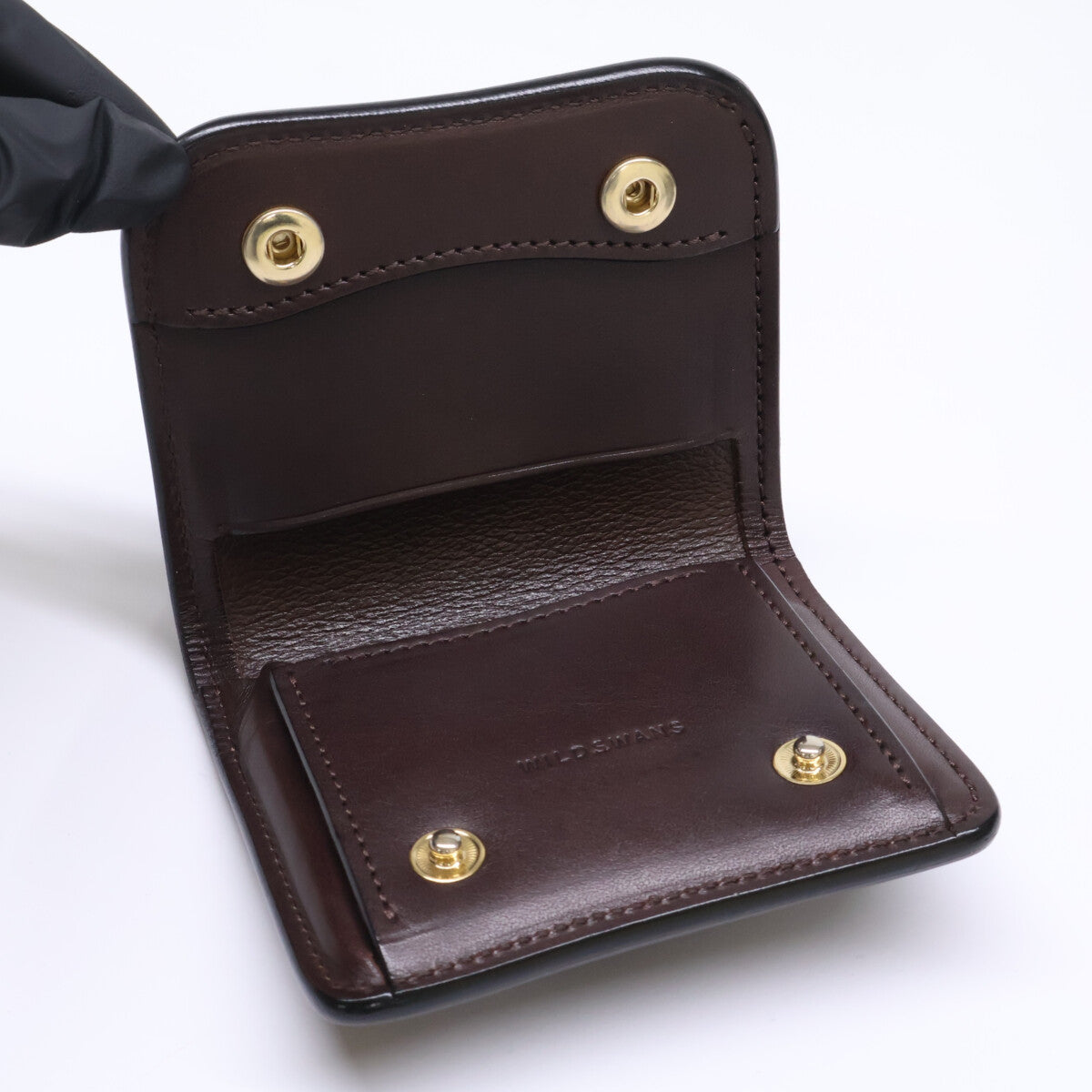 WILDSWANS ワイルドスワンズ PALM/パーム ホーウィン社シェルコードバン××イングリッシュブライドル 二つ折りミニ財布 コインケース