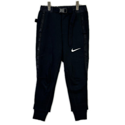NIKE 耐克 ×sacai CZ4698-010 黑色 棉混纺 侧边徽标织带 腰带款 科技摇粒绒 休闲运动裤 下装