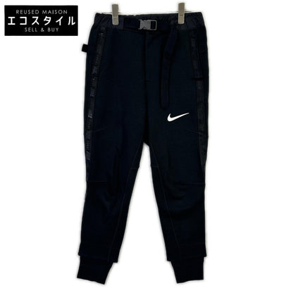 NIKE 耐克 ×sacai CZ4698-010 黑色 棉混纺 侧边徽标织带 腰带款 科技摇粒绒 休闲运动裤 下装