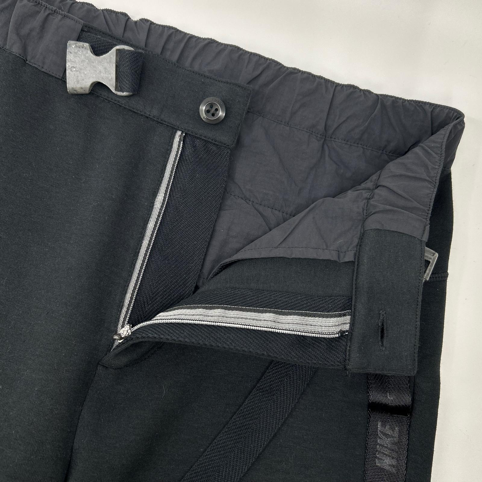 NIKE ナイキ ×sacai CZ4698-010 ブラック コットン混 サイドロゴテープ ベルテッド テックフリース イージースウェットパンツ ボトムス