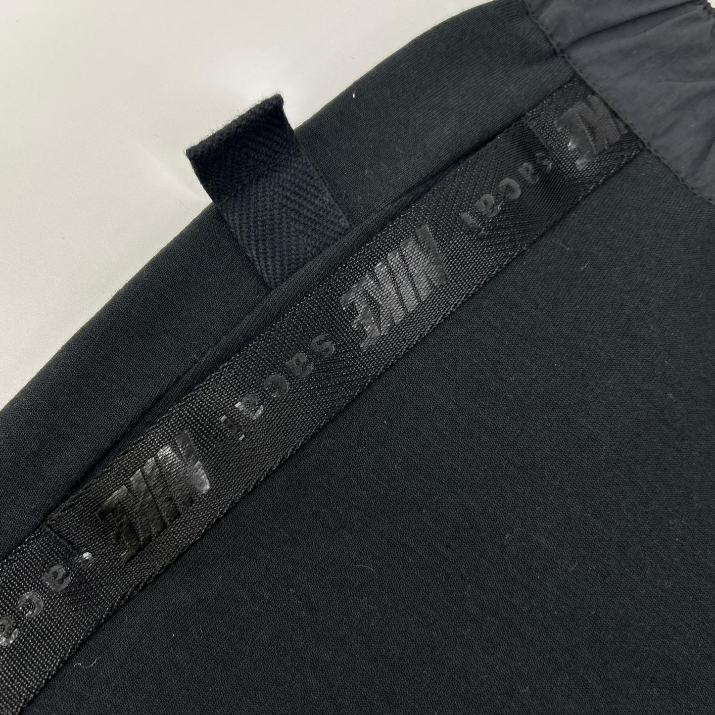 NIKE 耐克 ×sacai CZ4698-010 黑色 棉混纺 侧边徽标织带 腰带款 科技摇粒绒 休闲运动裤 下装
