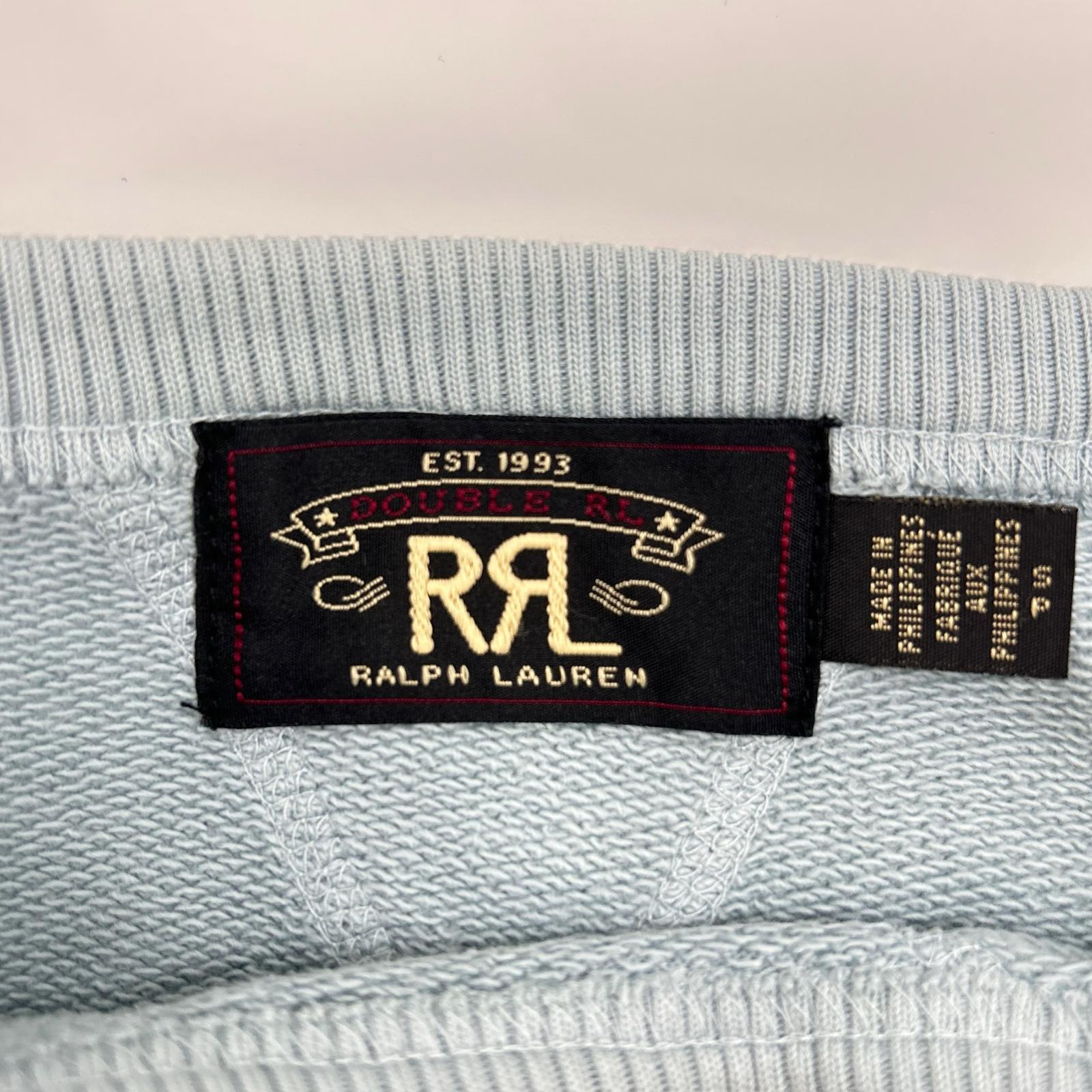 RRL ダブルアールエル 782858269001 ブルー ガーメントダイフェード バイソンロゴ刺繍 DOUBLE V SWEAT SHIRT/スウェットプルオーバー トップス