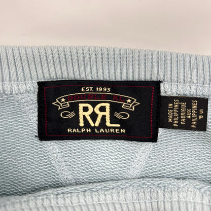 RRL ダブルアールエル 782858269001 ブルー ガーメントダイフェード バイソンロゴ刺繍 DOUBLE V SWEAT SHIRT/スウェットプルオーバー トップス