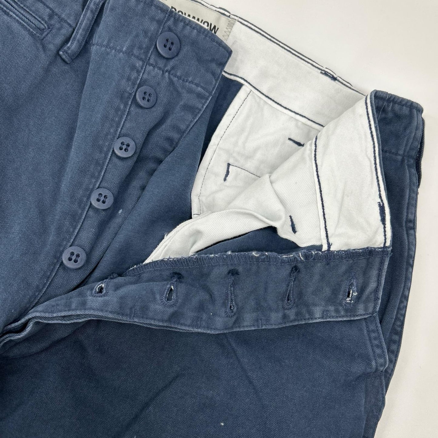 BOWWOW 巴奥乌 24AW BW242-WTD 复古做旧海军蓝 泼漆工艺军式斜纹工装裤/WORK TROUSERS DUSTY 下装
