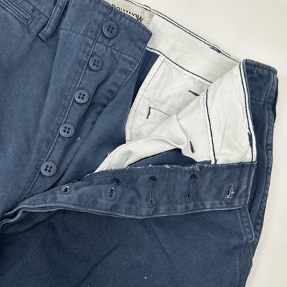 BOWWOW 巴奥乌 24AW BW242-WTD 复古做旧海军蓝 泼漆工艺军式斜纹工装裤/WORK TROUSERS DUSTY 下装