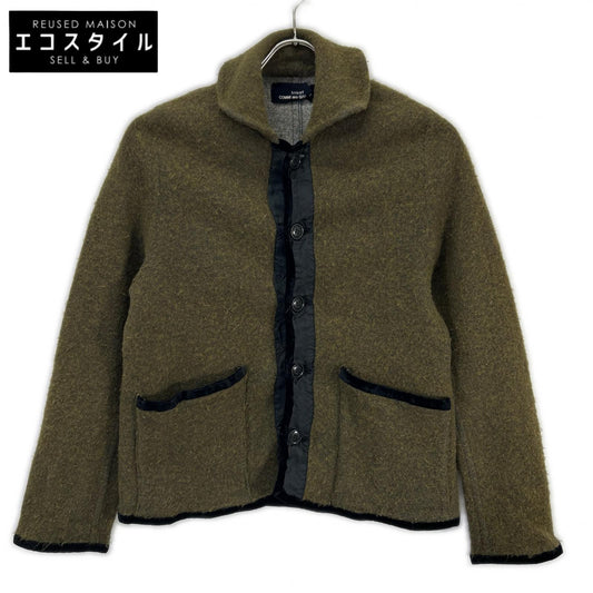 tricotCOMMEdesGARCONS トリココムデギャルソン TL-J020 カーキ ベルベットパイピング ウールジャケット ジャケット