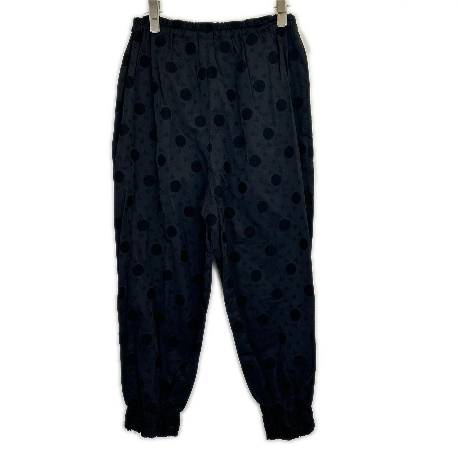 tricotCOMMEdesGARCONS トリココムデギャルソン TD-P004 ブラック ドット/クローバー テーパードギャザパンツ ボトムス