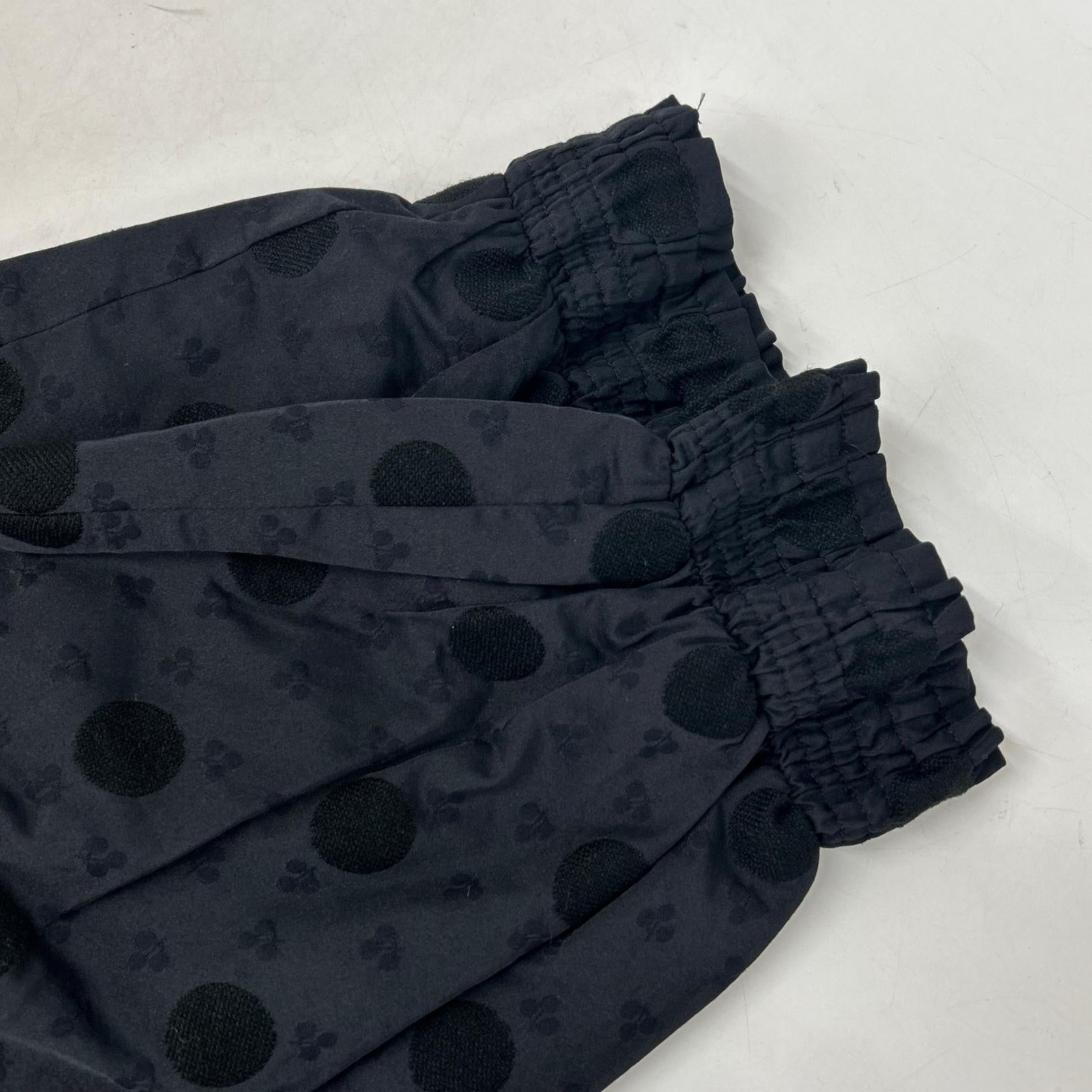 tricotCOMMEdesGARCONS トリココムデギャルソン TD-P004 ブラック ドット/クローバー テーパードギャザパンツ ボトムス