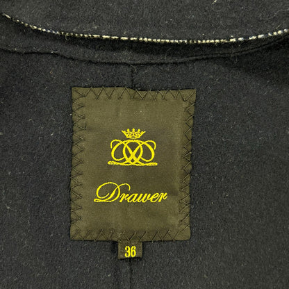 DRAWER Drawer 6525-234-0714 灰色 格纹 羊绒混纺羊毛连帽系带大衣 大衣