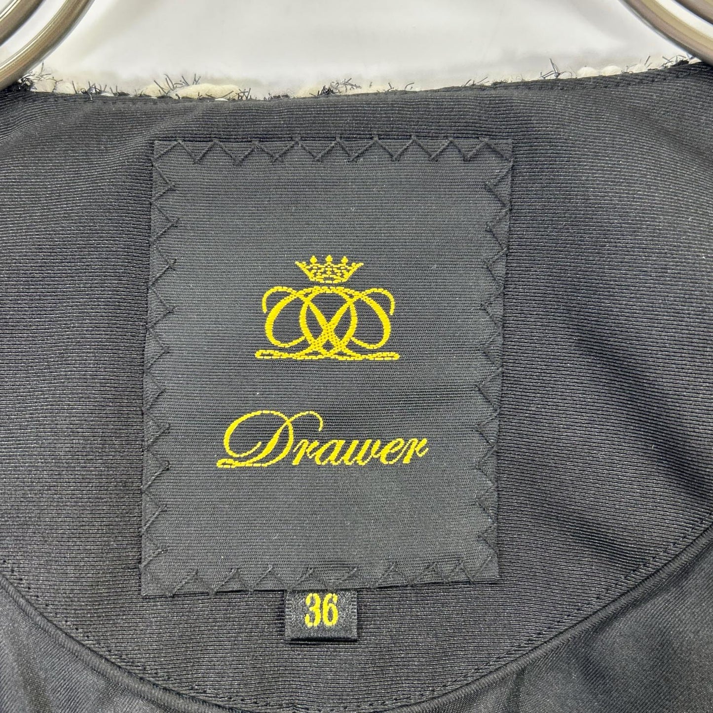 DRAWER 杜罗瓦 22年款 6522-299-0724 黑白拼色无领粗花呢夹克 夹克