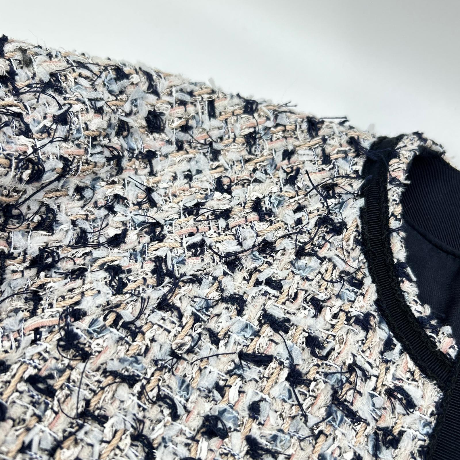 DRAWER ドゥロワー 22AW 6522-234-0701 マルチカラー パイピングテープ ノーカラーツイードジャケット ジャケット