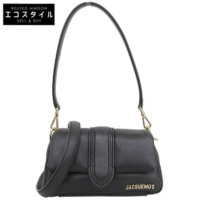 JACQUEMUS ジャックムス ラムスキン×コットン Le Petit bambimou 2WAY ショルダーバッグ ハンドバッグ レディース ブラック 23H233BA335 ハンドバッグ