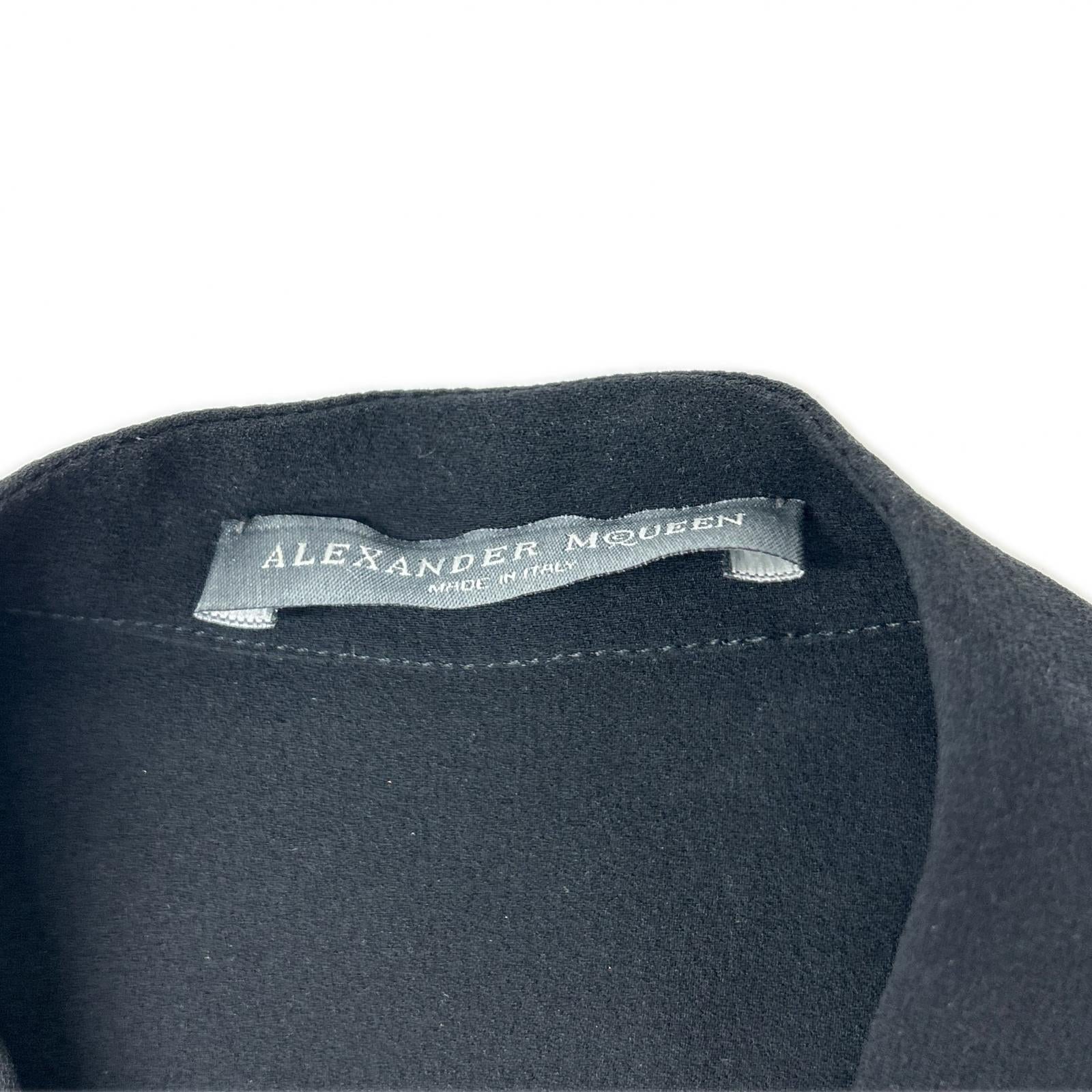 ALEXANDER McQUEEN アレキサンダーマックイーン 506529 ブラック シルク100 シャツブラウス トップス