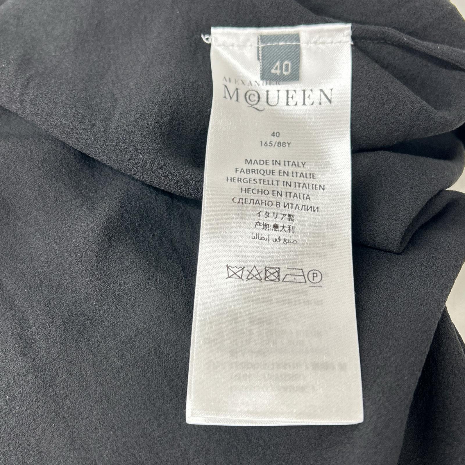 ALEXANDER McQUEEN アレキサンダーマックイーン 506529 ブラック シルク100 シャツブラウス トップス