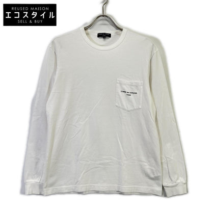 COMMEdesGARCONS HOMME コムデギャルソンオム HI-T010 22SS ホワイト ロゴプリントワンポケットLSカットソー トップス