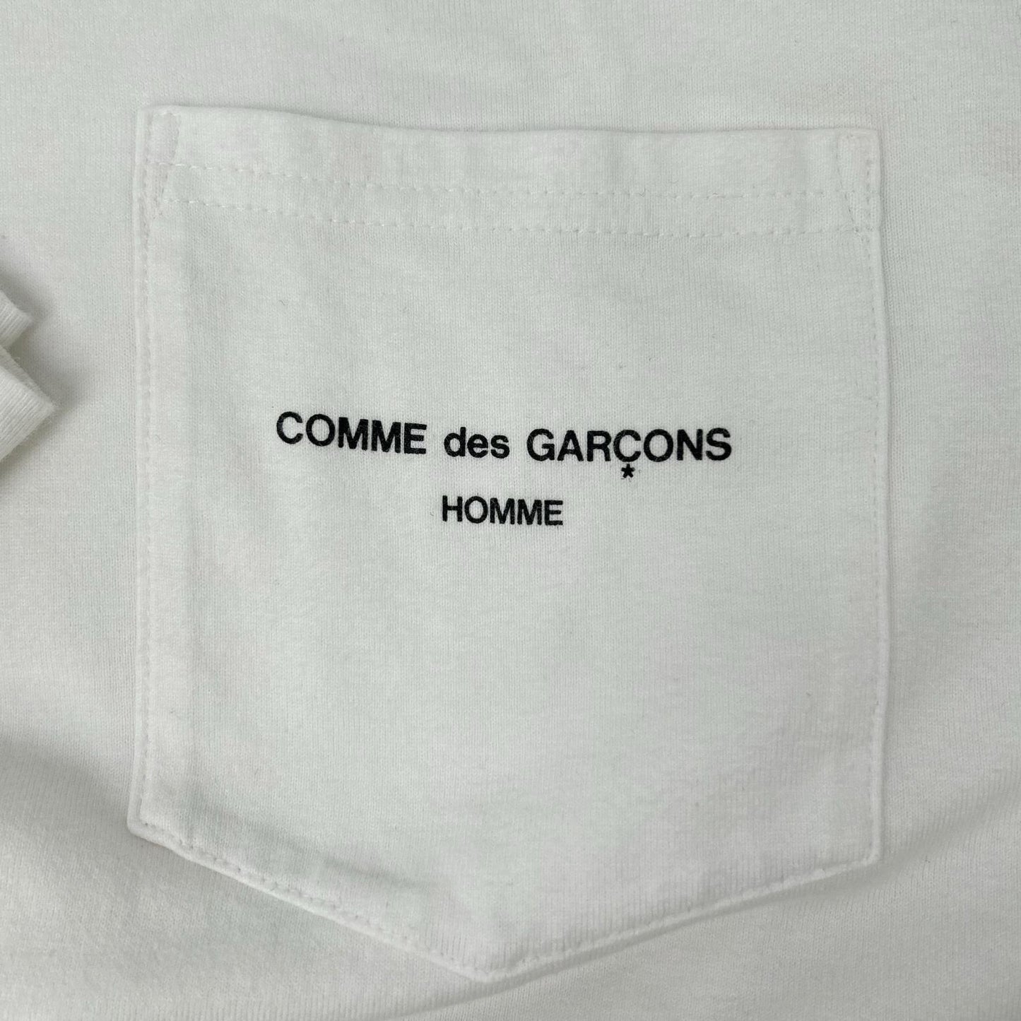 COMMEdesGARCONS HOMME コムデギャルソンオム HI-T010 22SS ホワイト ロゴプリントワンポケットLSカットソー トップス