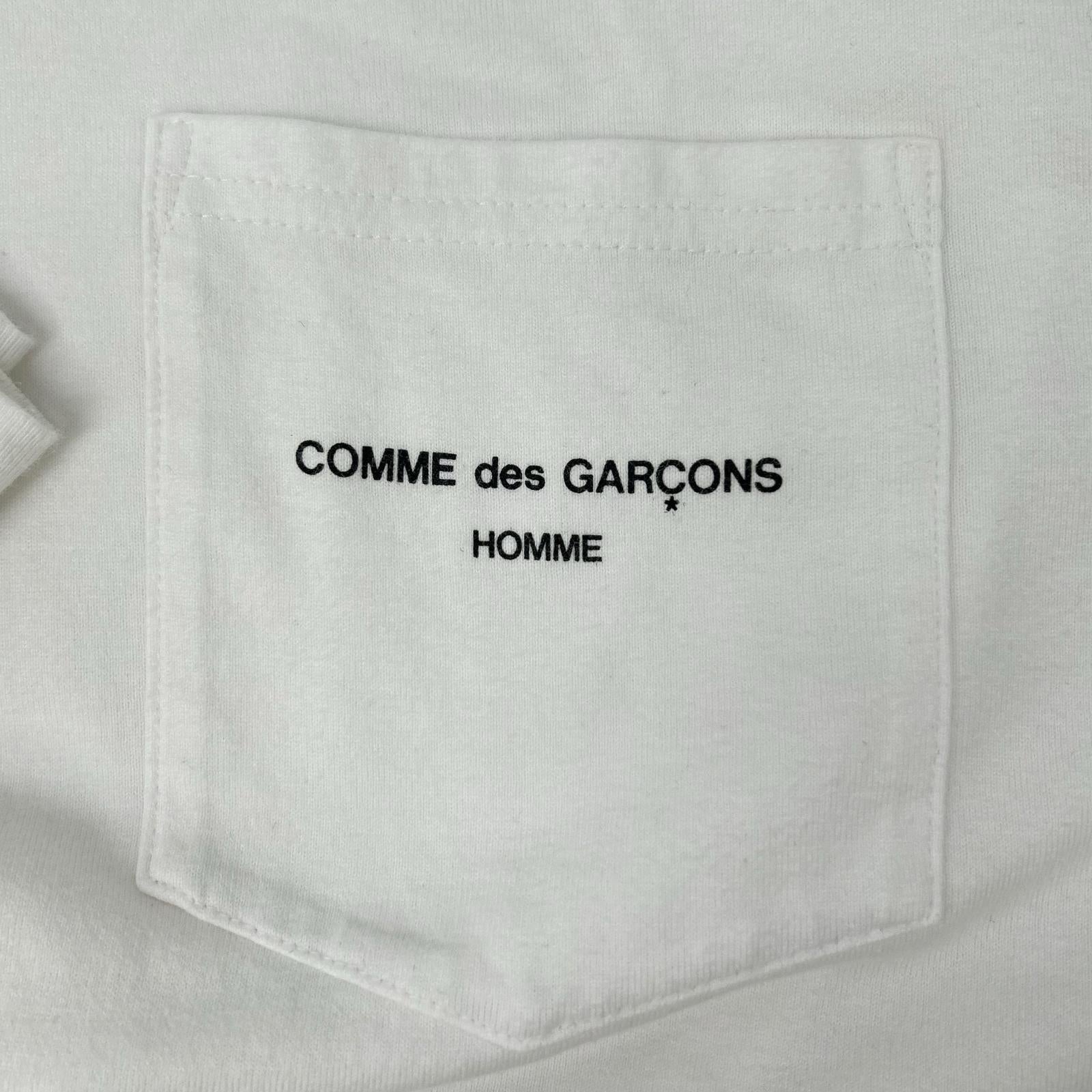 COMMEdesGARCONS HOMME コムデギャルソンオム HI-T010 22SS ホワイト ロゴプリントワンポケットLSカットソー トップス