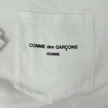 COMMEdesGARCONS HOMME コムデギャルソンオム HI-T010 22SS ホワイト ロゴプリントワンポケットLSカットソー トップス