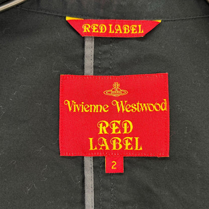 VivienneWestwoodRedLabel ヴィヴィアンウエストウッドレッドレーベル ブラック コットン ベルト付き 襟デザイン トレンチコート コート