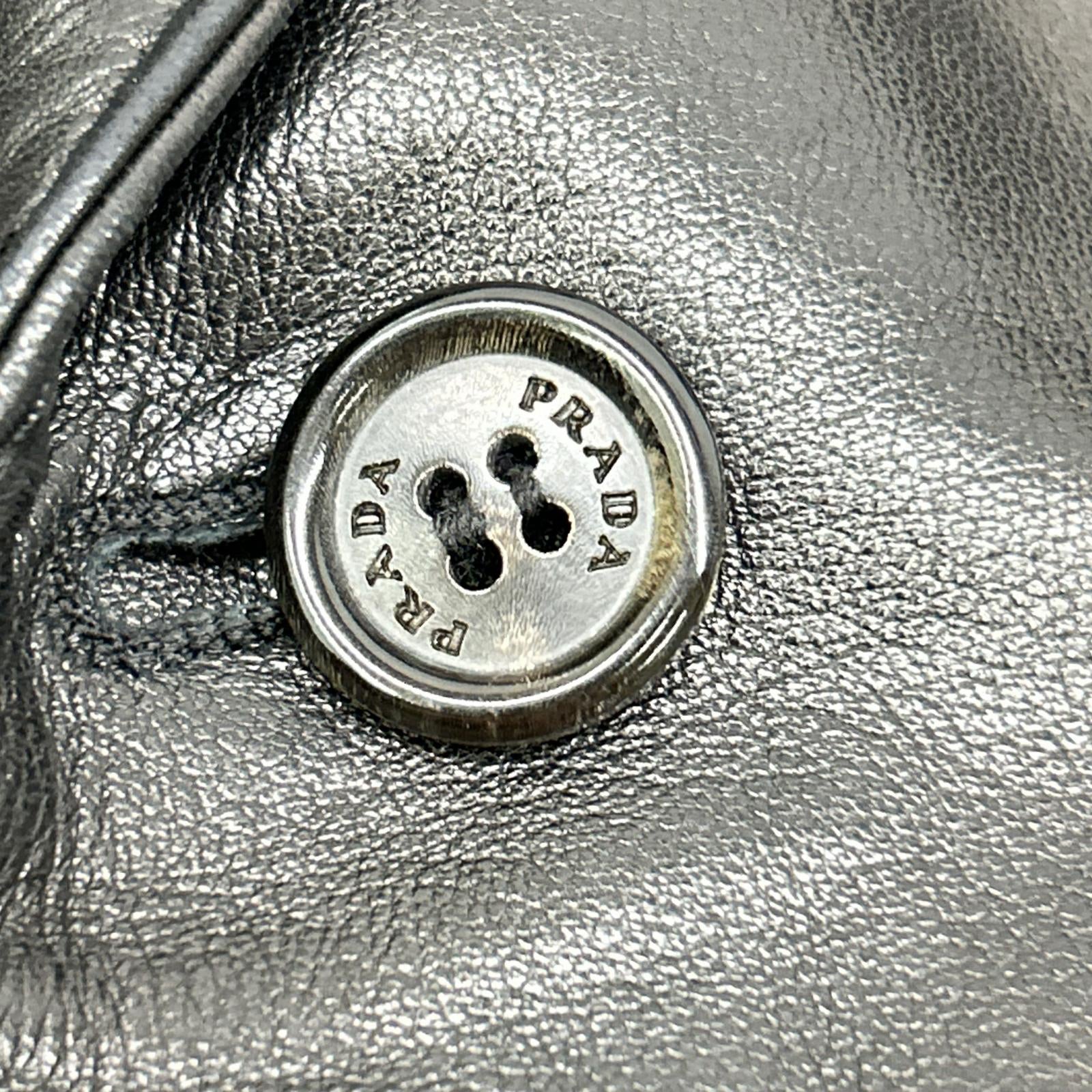 PRADA プラダ ブラック レザー センターベント 2B テーラードジャケット ジャケット