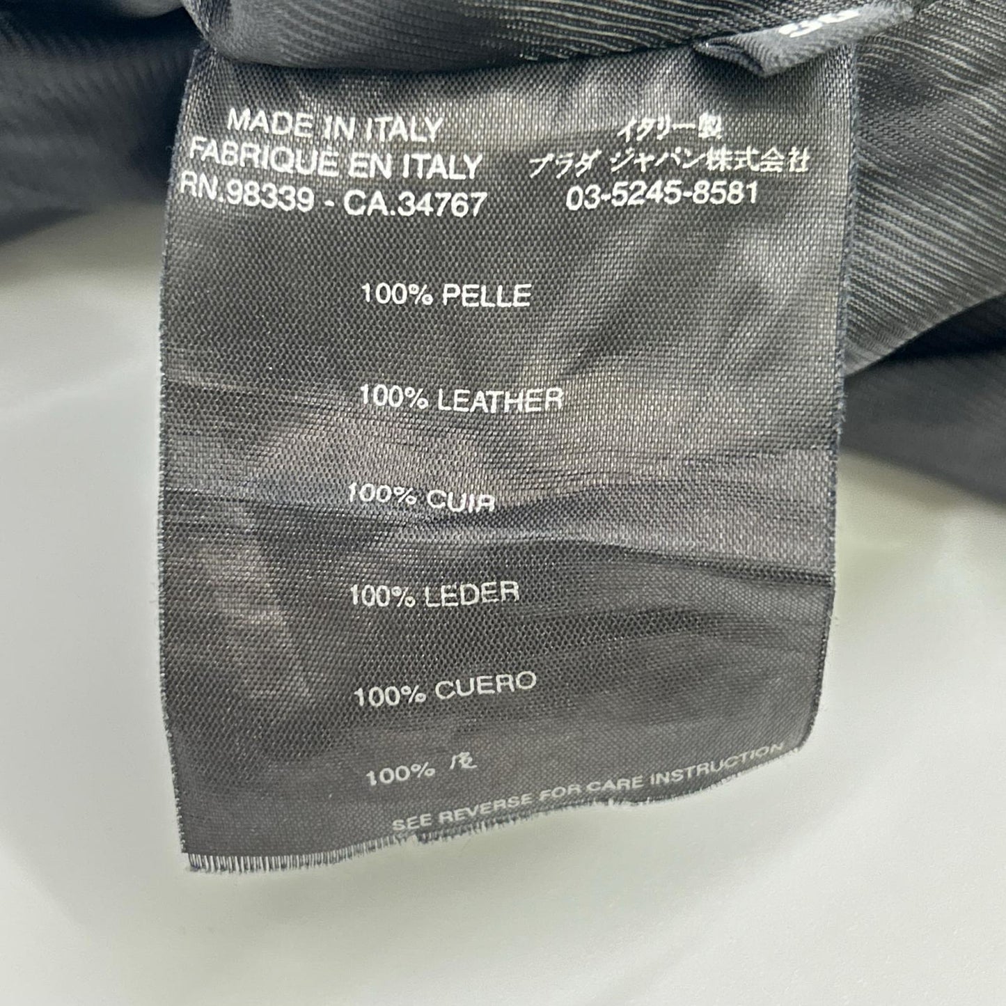 PRADA 普拉达 黑色 皮革 中开衩 双扣 西装夹克 外套