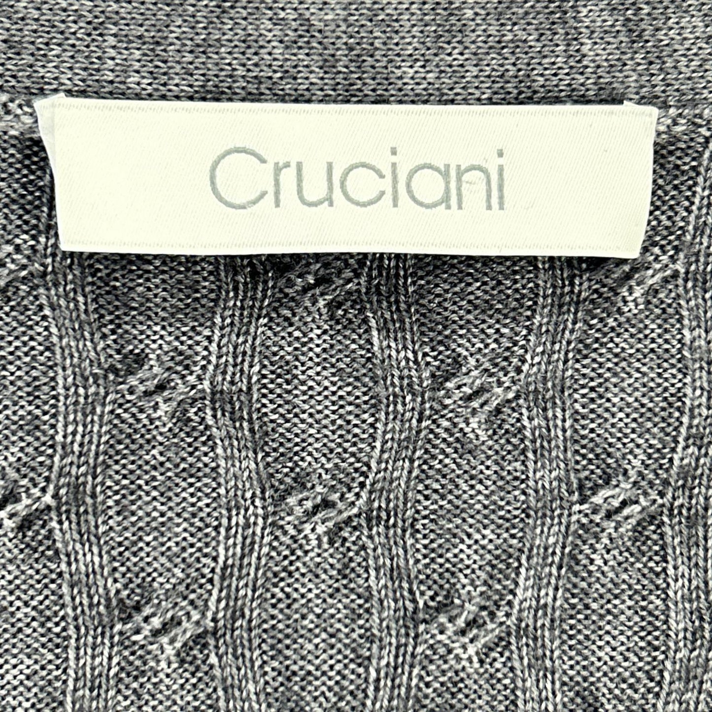 Cruciani 克鲁恰尼 20FW-U34 灰色 成衣染色 羊毛粗针麻花开衫 上衣