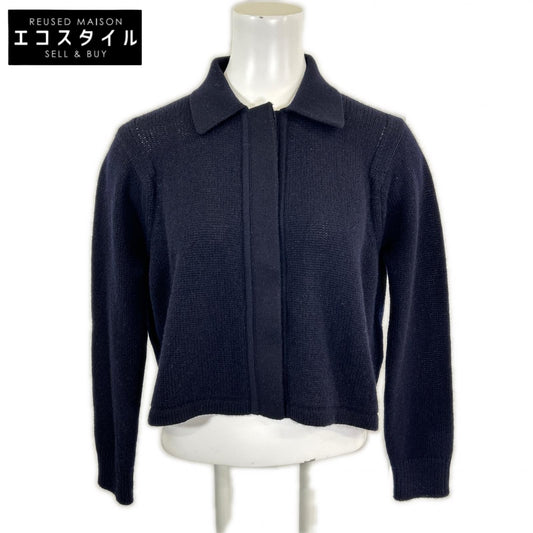 HERMES 爱马仕 近全新 国内专柜 25SS H5E2727D1 100%羊绒 Selier纽扣 短款针织开衫 上衣