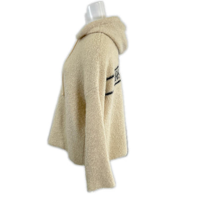 Domestic regular 244S87AM143 Cashmere x Alpaca x Silk x Wool CD Star embroidery Back logo Knit Hoodie Pullover Tops XS Ladies