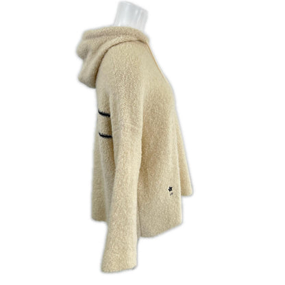 Domestic regular 244S87AM143 Cashmere x Alpaca x Silk x Wool CD Star embroidery Back logo Knit Hoodie Pullover Tops XS Ladies