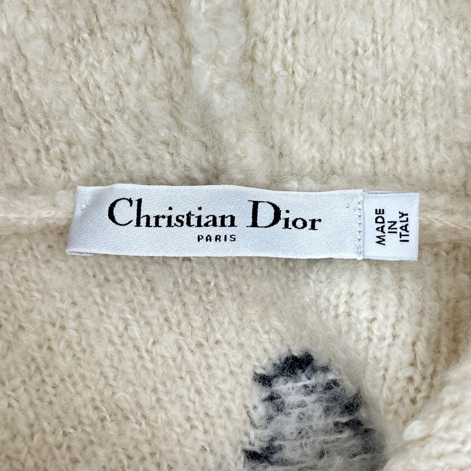 Domestic regular 244S87AM143 Cashmere x Alpaca x Silk x Wool CD Star embroidery Back logo Knit Hoodie Pullover Tops XS Ladies