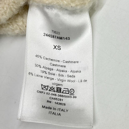 Domestic regular 244S87AM143 Cashmere x Alpaca x Silk x Wool CD Star embroidery Back logo Knit Hoodie Pullover Tops XS Ladies