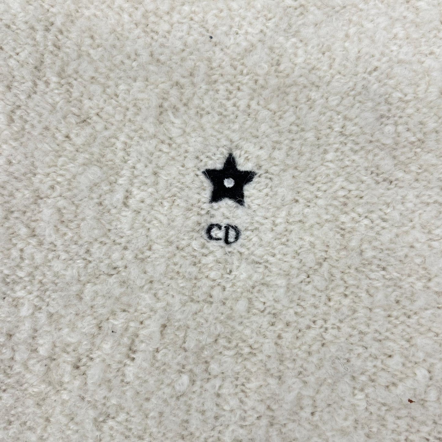 Domestic regular 244S87AM143 Cashmere x Alpaca x Silk x Wool CD Star embroidery Back logo Knit Hoodie Pullover Tops XS Ladies