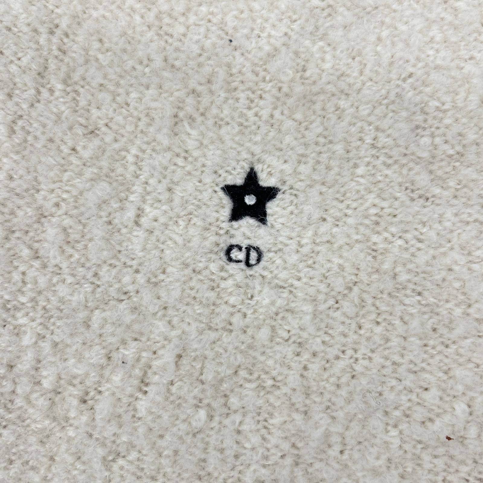 Domestic regular 244S87AM143 Cashmere x Alpaca x Silk x Wool CD Star embroidery Back logo Knit Hoodie Pullover Tops XS Ladies