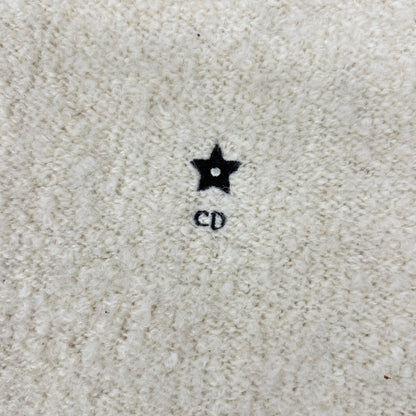 Domestic regular 244S87AM143 Cashmere x Alpaca x Silk x Wool CD Star embroidery Back logo Knit Hoodie Pullover Tops XS Ladies