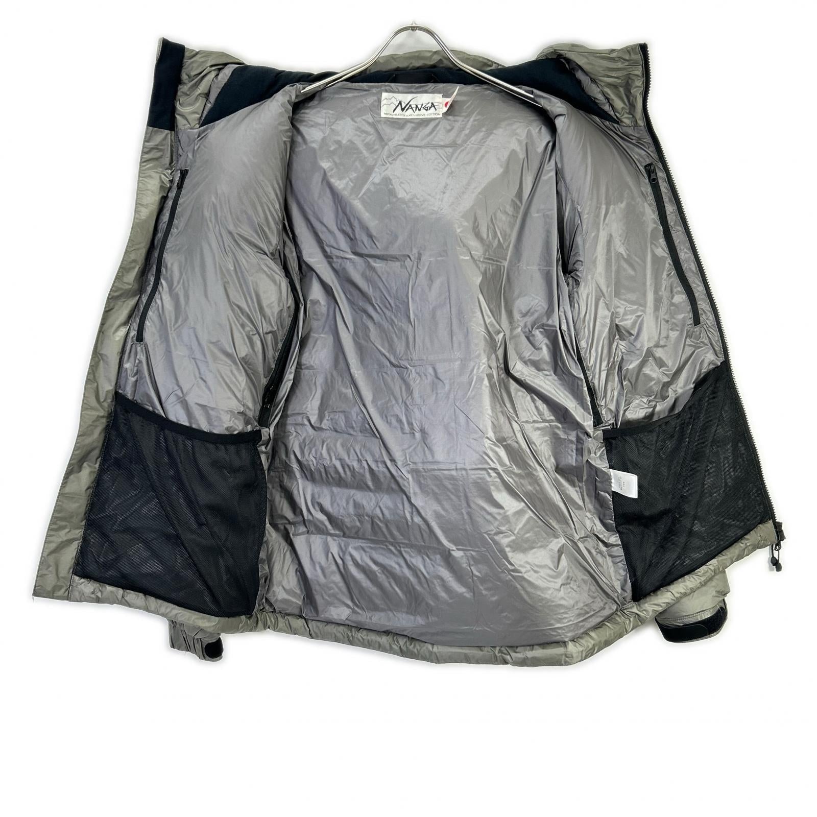 NANGA x MOONLOID White Label Light Grey Nylon EXCLUSIVE EDITION Down Parka Jacket