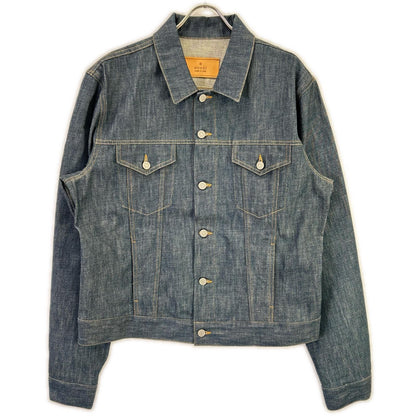 GUCCI Blue Cotton Leather Patch 3rd Denim Jacket