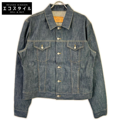 GUCCI Blue Cotton Leather Patch 3rd Denim Jacket