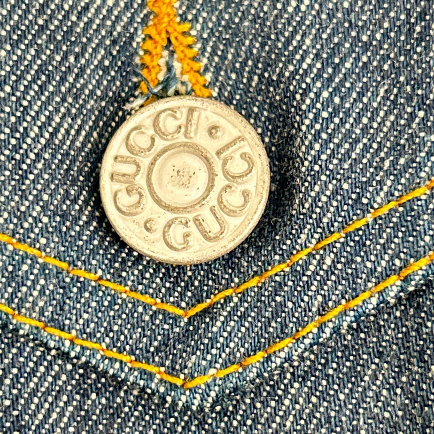 GUCCI グッチ ブルー系 コットン レザーパッチ 3rd デニムジャケット ジャケット