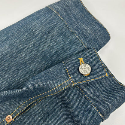 GUCCI Blue Cotton Leather Patch 3rd Denim Jacket