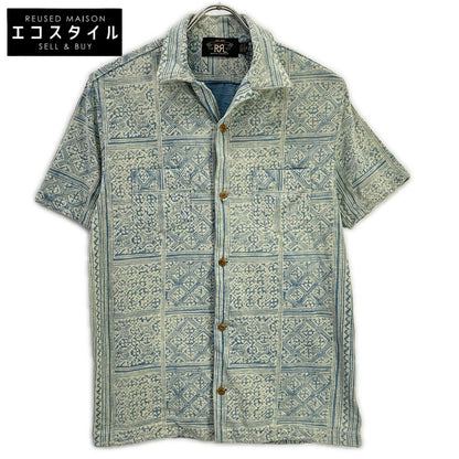 RRL ダブルアールエル MNRRKNI1N820022 インディゴ×クリーム コットン Bandana Print Jersey Camp Shirt/バンダナプリント ジャージーキャンプシャツ トップス