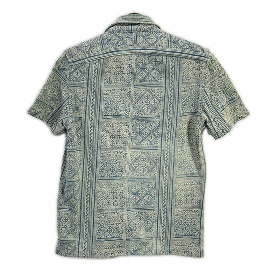 RRL ダブルアールエル MNRRKNI1N820022 インディゴ×クリーム コットン Bandana Print Jersey Camp Shirt/バンダナプリント ジャージーキャンプシャツ トップス