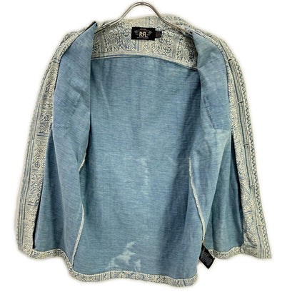 RRL ダブルアールエル MNRRKNI1N820022 インディゴ×クリーム コットン Bandana Print Jersey Camp Shirt/バンダナプリント ジャージーキャンプシャツ トップス