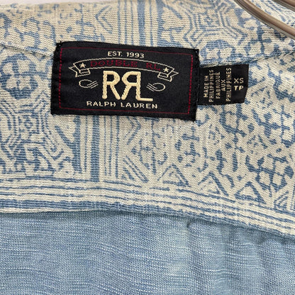 RRL ダブルアールエル MNRRKNI1N820022 インディゴ×クリーム コットン Bandana Print Jersey Camp Shirt/バンダナプリント ジャージーキャンプシャツ トップス
